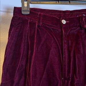 VTG 80’s Ralph Lauren vintage velvet pants pockets size 6 high waist deep Merlot